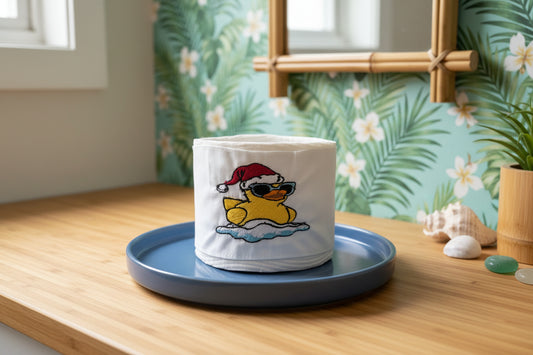 Floating Santa Duck Embroidered Toilet Paper cover