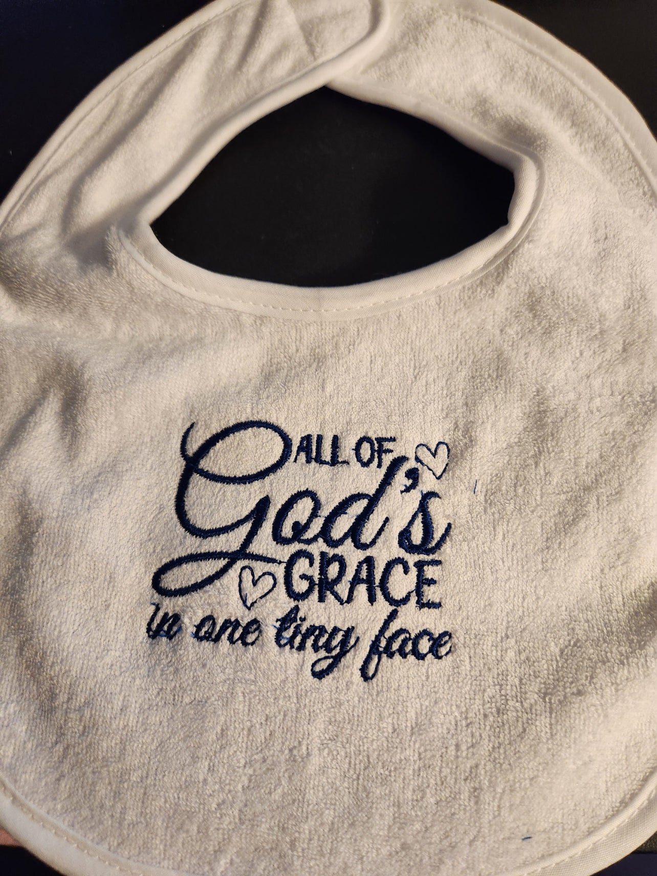 Embroidered Bib "All of Gods Grace..."