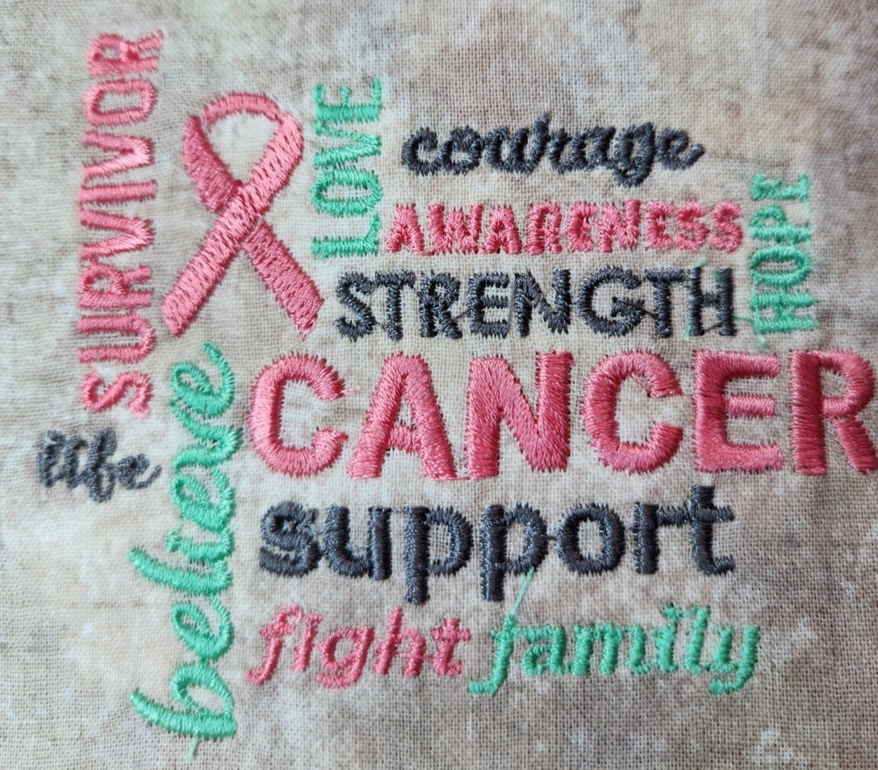 Cancer Awareness Custom Embroidered T shirt