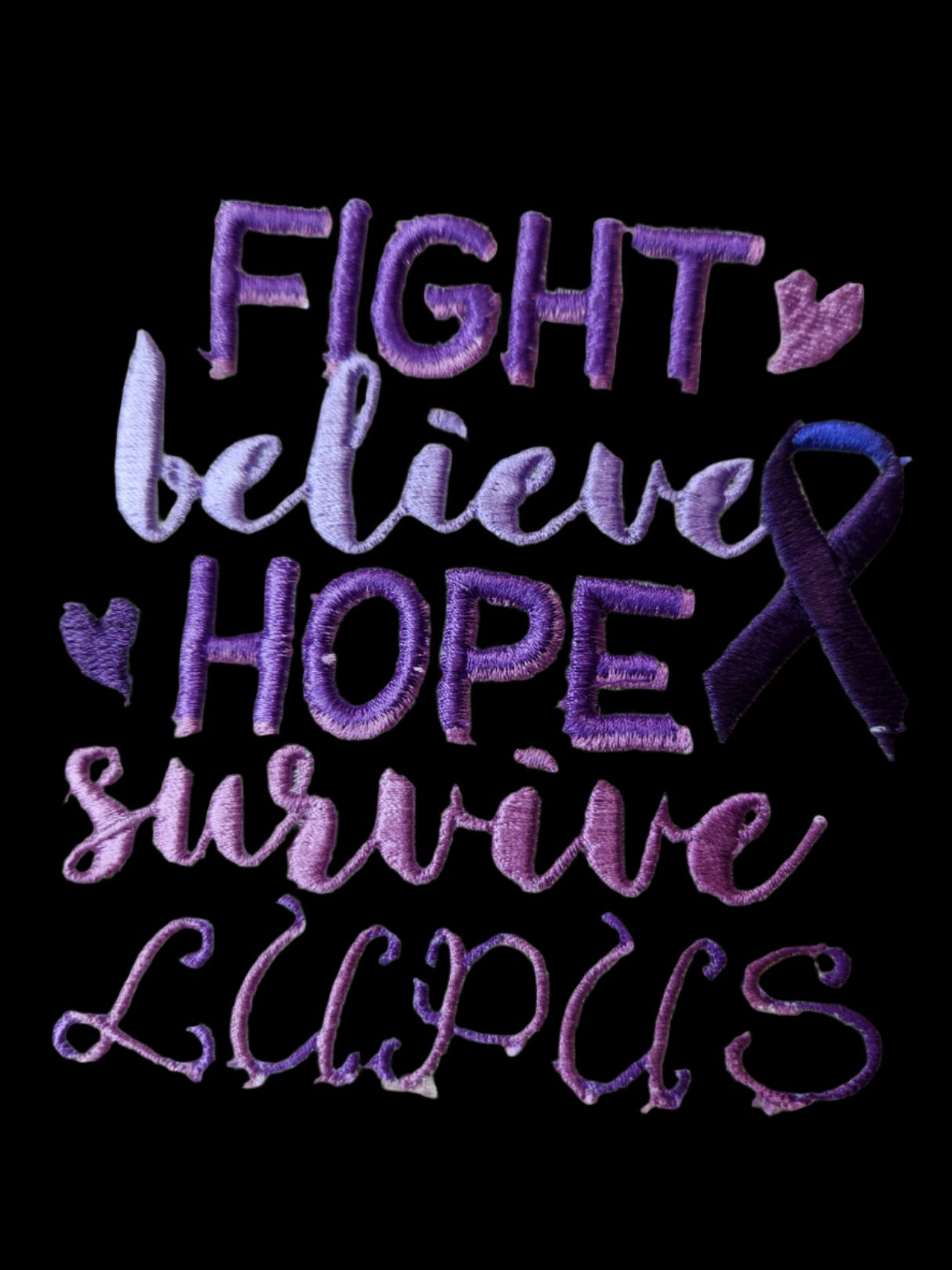 Fight Believe Hope Survive- Chronic Illness awareness Custom Embroidered T Shirt