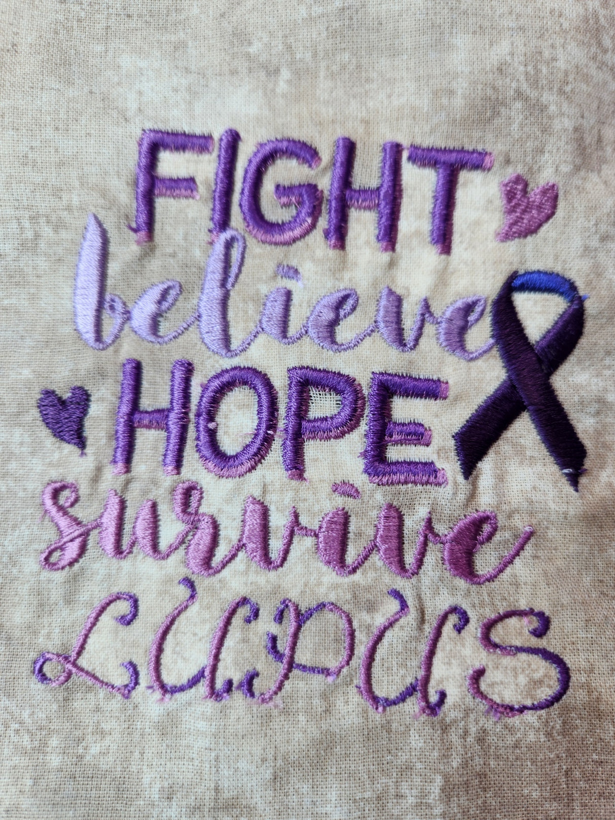 Fight Believe Hope Survive- Chronic Illness awareness Custom Embroidered T Shirt