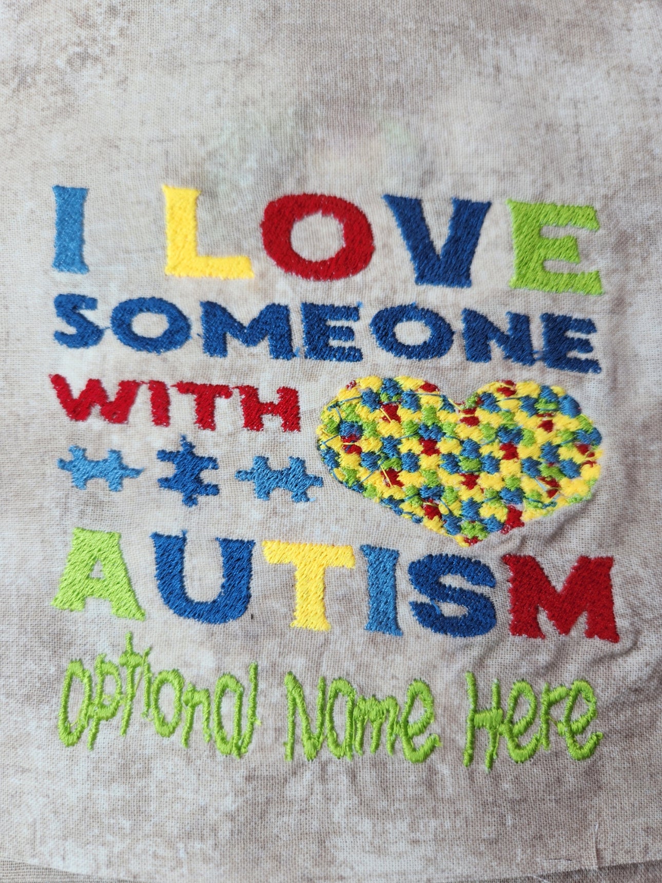 I Love SOMEONE with Autism Custom Embroidered T Shirt