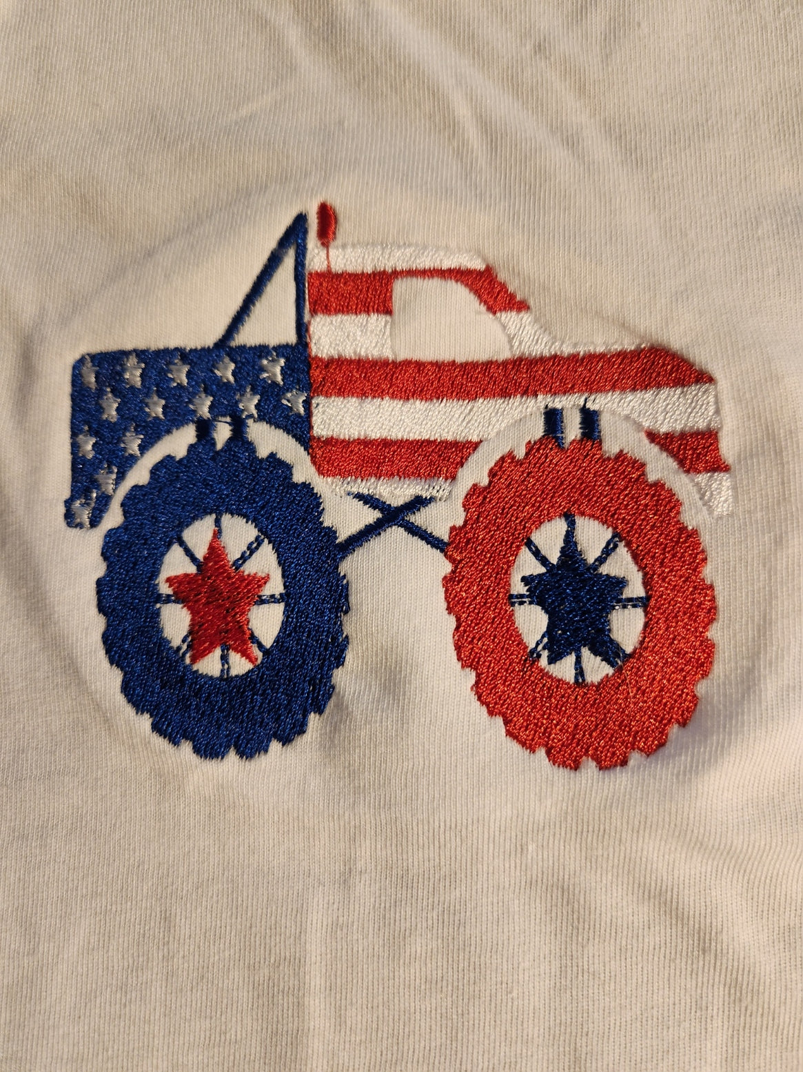 Red White and Blue Monster truck Toddler Tank Top T Shirt