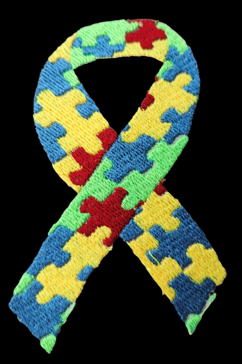 Autism Awareness ribbon. Custom Embroidered T shirt