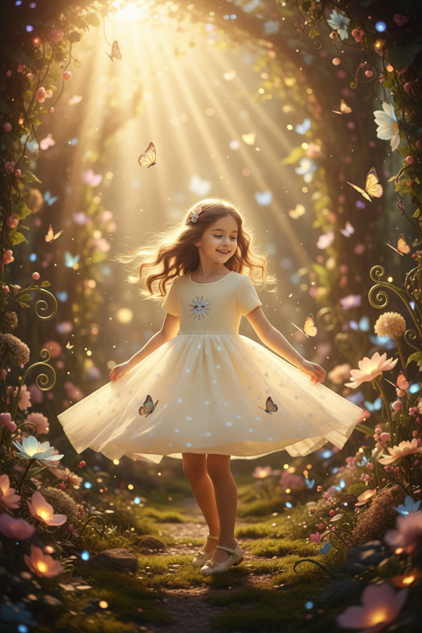 Girls Yellow Smiling Sunshine Dress